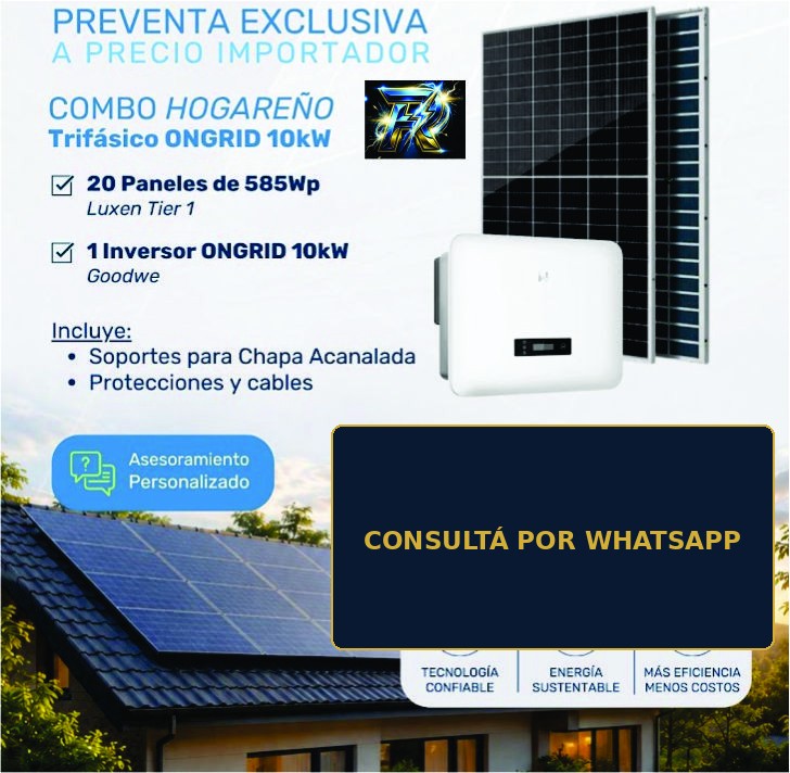 Combo Hogareño Trifásico ONGRID 10kW