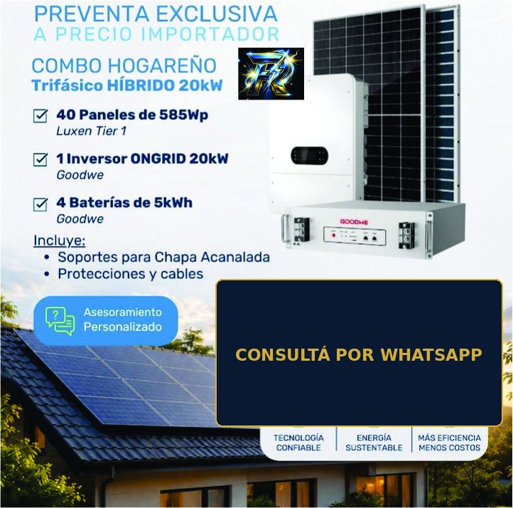 Combo Hogareño Trifásico Híbrido 20kW