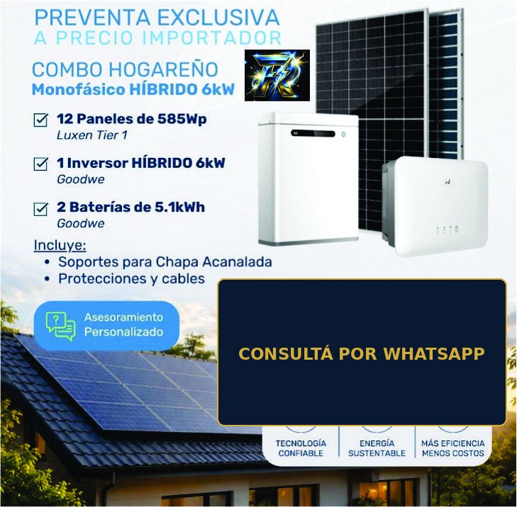 Combo Hogareño Monofásico Híbrido 6kW