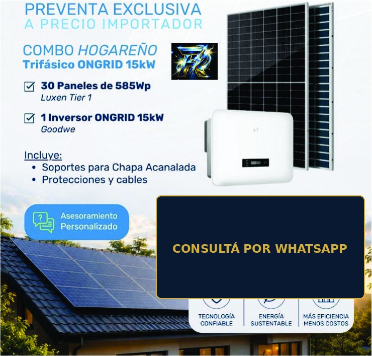 Combo Hogareño Trifásico ONGRID 15kW