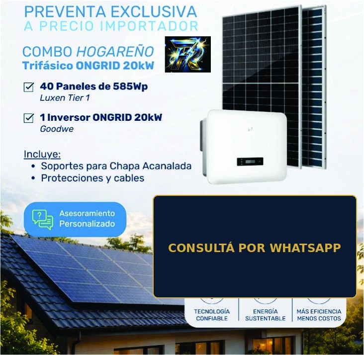Combo Hogareño Trifásico ONGRID 20kW
